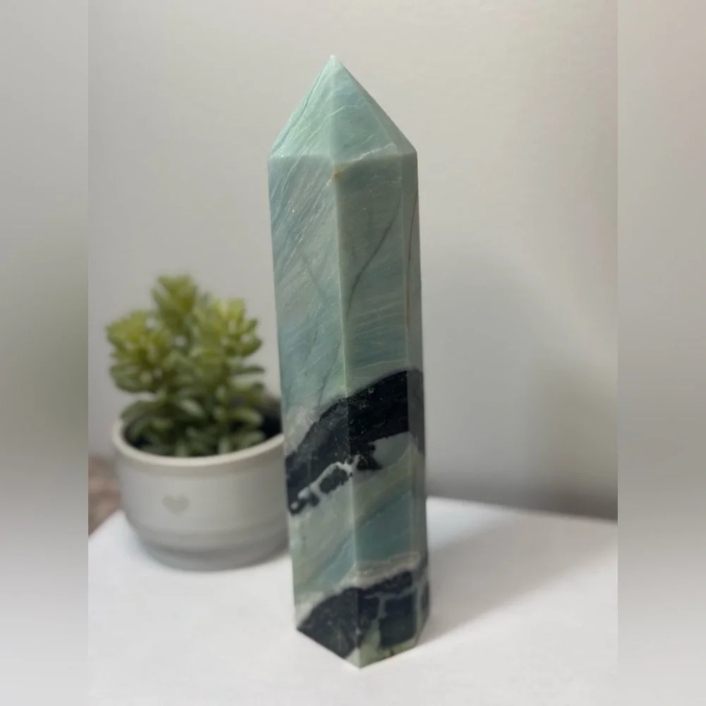 Caribbean Calcite with Tourmaline and Pyrite Crystal Tower